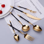 Royal Stainless Steel Silverware Set, 20 Pieces Retro Cutlery for Home & Hotel, Includes Steak Knives, Forks & Spoons – Elegant Tableware for Dining