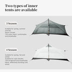 3FULGEAR Ultralight Tent for Backpacking, LANSHAN 1 Trekking Pole Tent 1 Person 3/4 Season Lightweight Easy Set Up Double Layer Shelter Waterproof Tents for Camping Hiking Outdoor Mountaineering