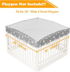 Dog Playpen Mesh Top Cover for 36" Inch Pet Playpen with 4 Panels, Dog Crate Cover Pet Tent Puppy Play Pen Cover, Ideal for Indoor/Outdoor Use. Note: Playpen Not Included (Gray)