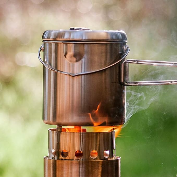 Solo Stove Pot 1800 Stainless Steel Companion Pot Great Cookware for Backpacking Camping Survival Backpacking Kitchen and Cooking Simple Equipment Set & Accessories for Hiking Campfires and Adventure
