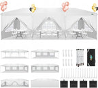 COBIZI 10x30 Pop Up Canopy Tent Commercial Instant Shelter with 8 Sidewalls, Durable Waterproof Portable Gazebo UPF 50+ for Outdoor Party, Wedding, Vendor Events (White)