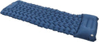 Ergonomic Inflating Sleeping Pad with Foot Pump and Storage Bag, and Wear for Office, Camping, and Outdoor Use (Navy Blue)