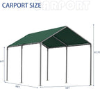 Carport 10x20 Ft Heavy Duty Canopy Steel Canopy Storage Shed,Portable Party Tent,Portable Garage All-Season Tarp for Carport Floor Fixing Green