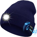 Bluetooth Beanie with Light, USB Rechargeable LED Headlamp Winter Hat, Men Women Valentine's Day Gifts