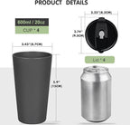 4 Pack Plastic Travel Coffee Mug Set, 20 oz Spill Proof Drinking Cups with Lids, Pobtable to Go Camping Coffee Tumbler Reusable Coffee Mugs with Lids, Dishwasher & Microwave Safe