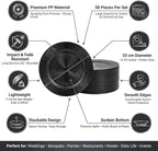 DYRABREST 50 Pcs 13 Inch Charger Plates, Bulk Round Charger Plates Plastic Wedding Dinner Elegant Reusable for Table Setting Wedding Party Event Tabletop Setting Decor (Black)