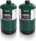 BLUEFIRE(2) 16.4 oz 1Lb Propane tank Replacement Fuel Camping Gas Cylinder Pack of 2 All Purpose Portable Canister mini Propane Gas Tank for Camping Stove Outdoor Backpack Burner Heater Cooking Torch