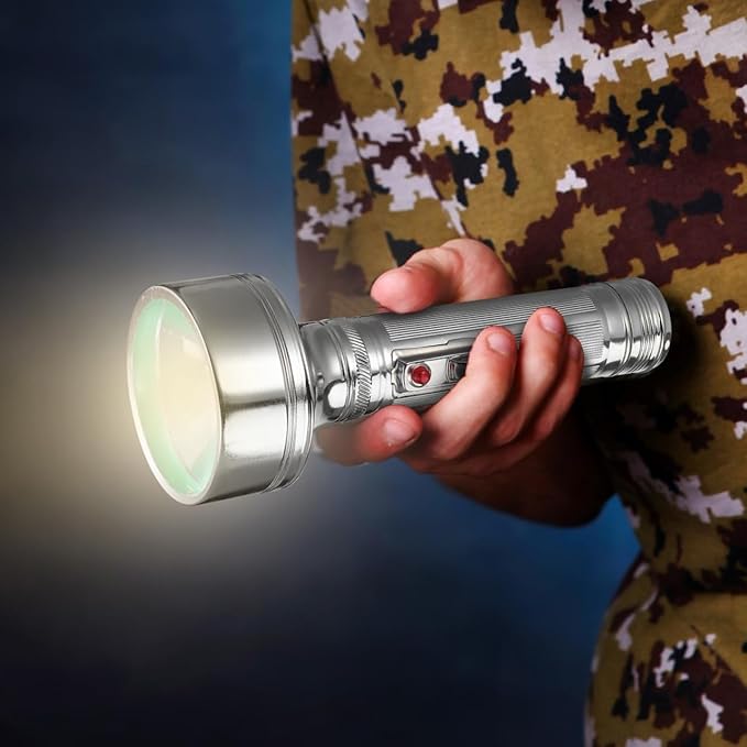 Angoily Flashlight, Vintage Flashlight LED Camping Gear Lantern Battery, 50 Lumens, Treasure Old Retro Handheld Night Searchlight, Water-Resistant and Hiking Worklight, Modern Farmhouse Decor
