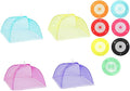 4 Pack Food Cover Tents with 7 Pack Paper Plate Holders, Reusable Outdoor Picnic Food Serveware Accessories Supports for Picnic Party Dinner