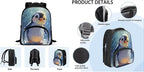 Penguin School Backpack Set for Boys Elementary School Bookbags with Lunch Box and Book Sleeve Casual Primary Bookbag Kindergarten Schoolbags 3 in 1