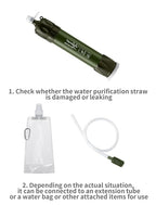Tentock Portable Water Filter Straw for Camping & Survival, 0.01 Micron Personal Water Purifier with Syringe for Backpacking & Emergency, 2000L Capacity