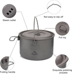 Compatible for Widesea Titanium Camping Tableware Cookware Set, Outdoor Cooking Pot Picnic Kitchen Hiking Trekking(2900ml)