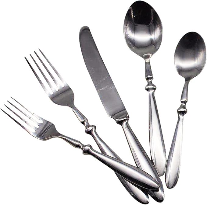 Portable 10-Piece Stainless Steel Flatware Set - Premium Cutlery for Steak & Salad - Durable Western Tableware - Ideal for Camping, Travel, and Home Use