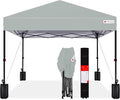 Best Choice Products 10x10ft Pop Up Canopy Tent, Outdoor Shade, 1 Person 1 Minute Set Up, Carry Case, 4 Weight Bags - Silver