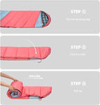 Cotton Flannel Lined Sleeping Bag for Adults Teens Kids, Cold Weather & Warm, 3 Seasons, Lightweight Compact Camping Essentials Equipment, Hiking, Outdoor, Travel