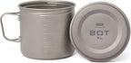 Vargo Titanium BOT Series | BOT XL | Ultralight Water Bottle Cooking Pot 1.1L (37 oz) | Weights: 5.5 oz (156g) | Water-tight Lid Backpacking Camping