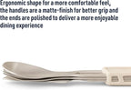 Sea to Summit Detour Stainless Steel Camp Cutlery Set, 1-Person (Knife, Fork, Spoon w/Silicone Keeper)