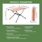 Camping Table, Lightweight and Portable Folding Table, Ideal for Camping, Hiking, Beach, Picnic, Travel, Backyard (Brown)