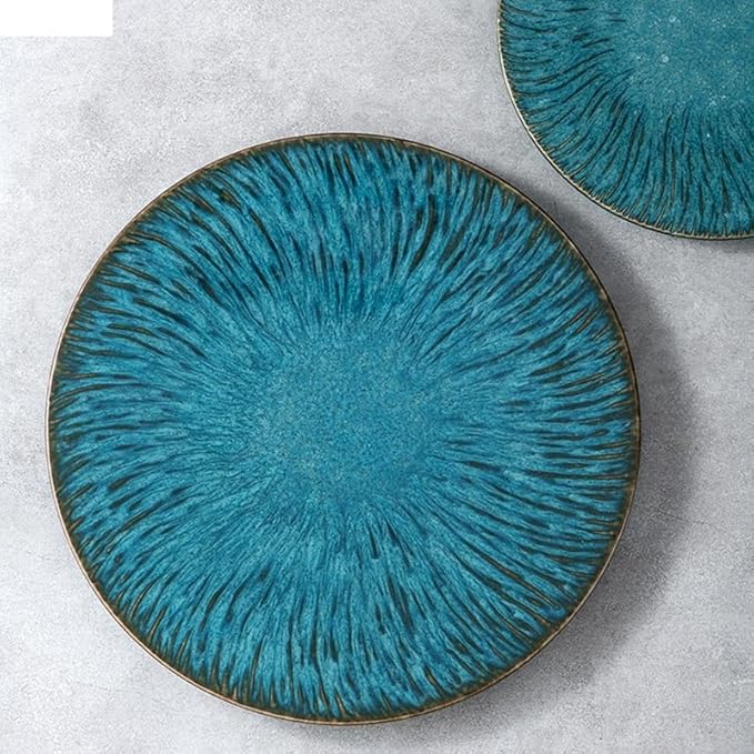 Camping Plates Ceramic Dinner Plate Fruit Salad Bowls Sushi Dishes Vegetable Plate Cooking Dish Restaurant Round Tableware Snacks Desserts Tray Decorative Plate