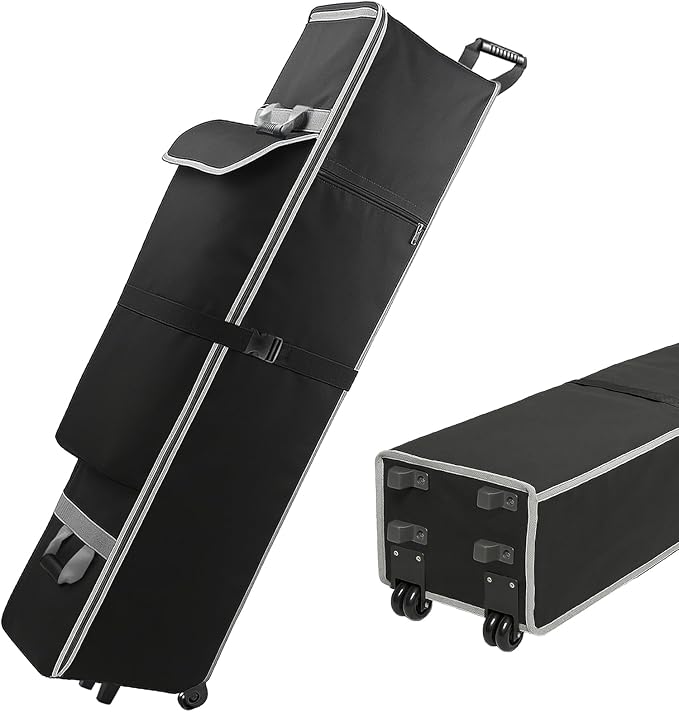 10 x 10 x 66in Canopy Roller Bag for Pop Up Canopy Tent with Sturdy Handles and Pocket, Wheeled Storage Bag for 10 x 10 Canopy Tent, Tent Bag Replacement Part, 800D Waterproof Oxford Fabric