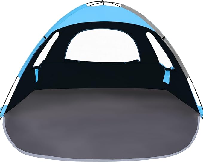 NXONE Beach Tent Sun Shelter with UPF 50+ UV Protection, Lightweight Easy Setup Portable Beach Canopy for Family, Large Space for Beach, Camping & Outdoor, 3/4/6 Person