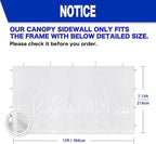 Instant Canopy Walls for 12x12 ft Pop Up Canopy Frame, 99% UV Protection, Waterproof for Outdoor Events, White(3 Pieces Canopy Sidewalls Only)