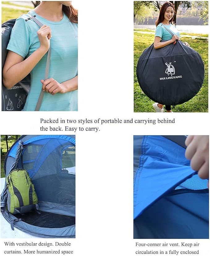 GeRRiT Products Camping Tent for Outdoor Automatic Tents Throwing Pop Up Waterproof Camping Hiking Tent Waterproof Large Family Tents