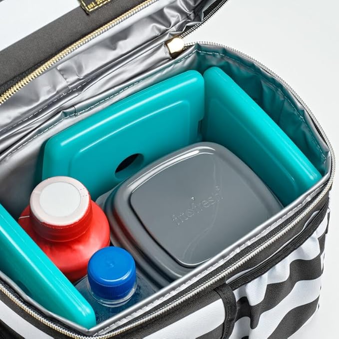 Cool Coolers by Fit + Fresh, Reusable & Long-Lasting Slim Ice Packs, Cold Packs for Lunch Boxes, Ice Packs for Lunch Bags, Green 8 Pack