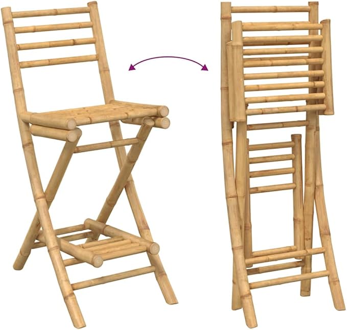 Outdoor Bar Stool Natural Bamboo Standard Outdoor Bar Stool Size Garden Furniture Patio Seating Camping Chair for Deck Patio