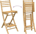 Outdoor Bar Stool Natural Bamboo Standard Outdoor Bar Stool Size Garden Furniture Patio Seating Camping Chair for Deck Patio