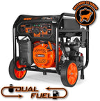 WEN 5,600-Watt Dual Fuel Portable Generator with Wheel Kit, Electric Start, and CO Watchdog (DF5600X)