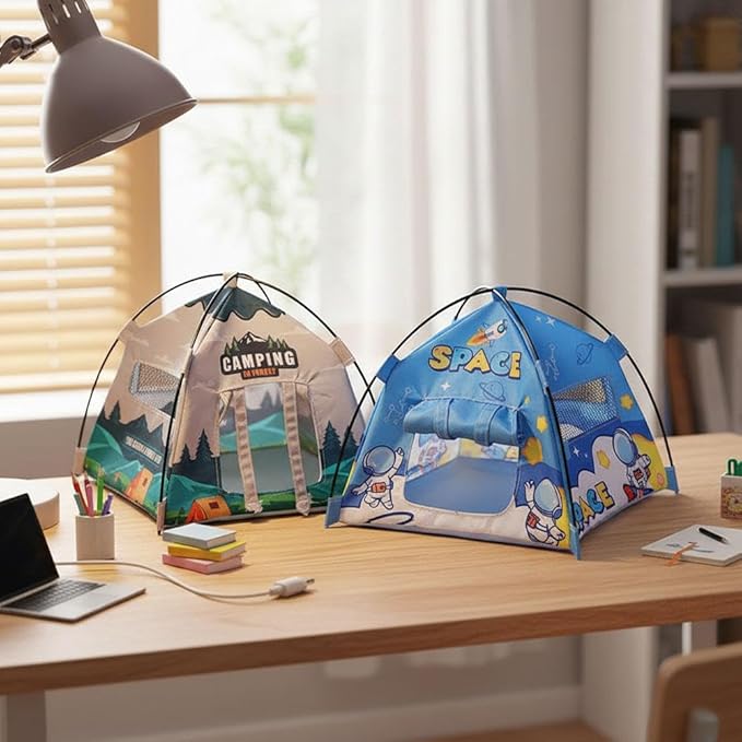 Miniature Cute Tent,1:12 Scale Miniature Camping Tent, 6.7 Inch Realistic Doll House Tents,Handmade Mini Tents for Diorama Displays,Photography Props,Birthday Gift Decor