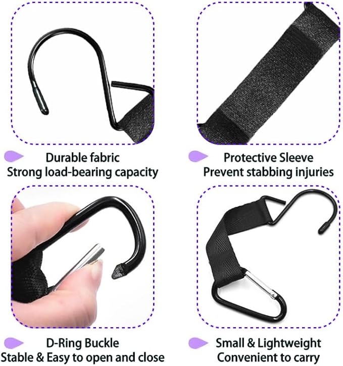 Fence Hooks for Baseball Bag Softball Bag, Baseball Coaching Accessories, Safety Metal Buckle Hook for Outdoor Sports Backpacks Water Cups Camping Equipment, Tent Hooks 6 Pcs