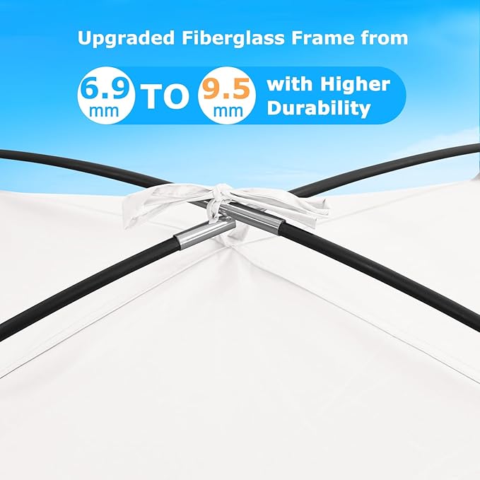 COMMOUDS Beach Tent Sun Shade for 3/4/6/8 Person, UPF 50+ Beach Sun Shelter Canopy Tent, Lightweight, Easy Set Up and Carry
