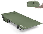 Gonex 31.5" Extra Wide Camping Cot with Premium Pillow Pocket Supports 350lbs, Portable Ultralight Folding Cot Bed for Adults Travel, Beach, Home, Sleeping (Army Green)
