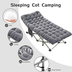 Camping Cot Bed for Adults, Portable Sleeping Cots with Mattress Folding, Fold Away Guest Bed Cot with Carrying Bag for Home Office Nap Indoor Outdoor (Grey)