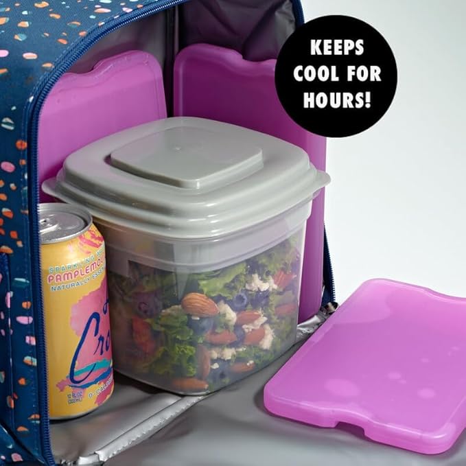 Cool Coolers by Fit + Fresh, Reusable & Long-Lasting XL Slim Ice Packs, Cold Packs for Lunch Boxes, Cooler Accessories for Camping, Beach, Lunch, and Work, Purple | 8 Count (Pack of 3)