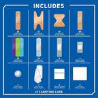 Care Science CarePak Variety Pack 203pc, Assorted | Includes Sheer, Waterproof, Plastic Bandages and a First Aid Kit. Breathable Protection for Use on Minor Cuts, Scrapes and Burns