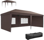 Outsunny 10' x 20' Pop Up Canopy Tent with 4 Sidewalls, Heavy Duty Tents for Parties, Outdoor Instant Gazebo with Carrying Bag for Garden, Patio, Coffee