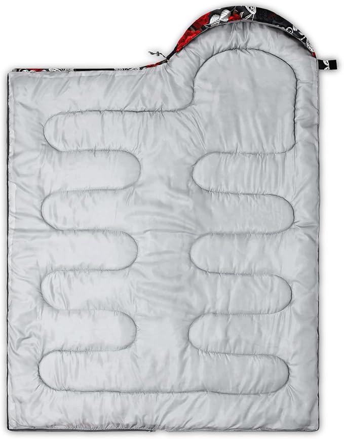 QOOMO Camping Sleeping Bags,3 Season Warm & Cool Weather,Lightweight,Waterproof Sleeping Bags for Adults & Kids,Traveling,and Outdoors,Camping Gear Equipment