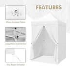 EAGLE PEAK 5x5 Instant Canopy with 4-Side Wall Panels, Small Pop up Portable Canopy Tent with Carry Bag, Light Weight Sun Shelter for Sports, Camping and Beach, White
