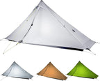 3F UL Gear Lanshan PRO Lanshan Ultralight Tent Ultralight Tent 3-Season Backpacking Tent for 1-Person or 2-Person Camping, Climbing, Hiking, Trekking, Kayaking (for 1 Person, Gray- 3 Season)