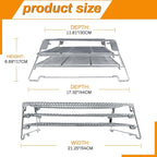 Jerky Racks for Barrel Style Pellet Grills, 21"W×17.2"L, 3 Tiered Foldable Sliding 830 in² Cooking Space Expansion Grate Accessory for Pit Boss, Traeger, Z Grill, Green Mountain and More Smoker Grills