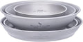 iBasingo Titanium Bowls Plates Set Single-Walled Rice Salad Mixing Bowls Dishes Ultralight Camping Dinnerware Outdoor Indoor Tableware Kitchen Utensils with Carry Bag Ti1110T