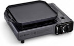 GasOne GS-1000G-KIT Butane Gas Stove with Flat Top Griddle Included – Butane Grill Tent Stove Burners for Cooking for Camping, Kitchen – Diecast Aluminum with Non Stick Coating