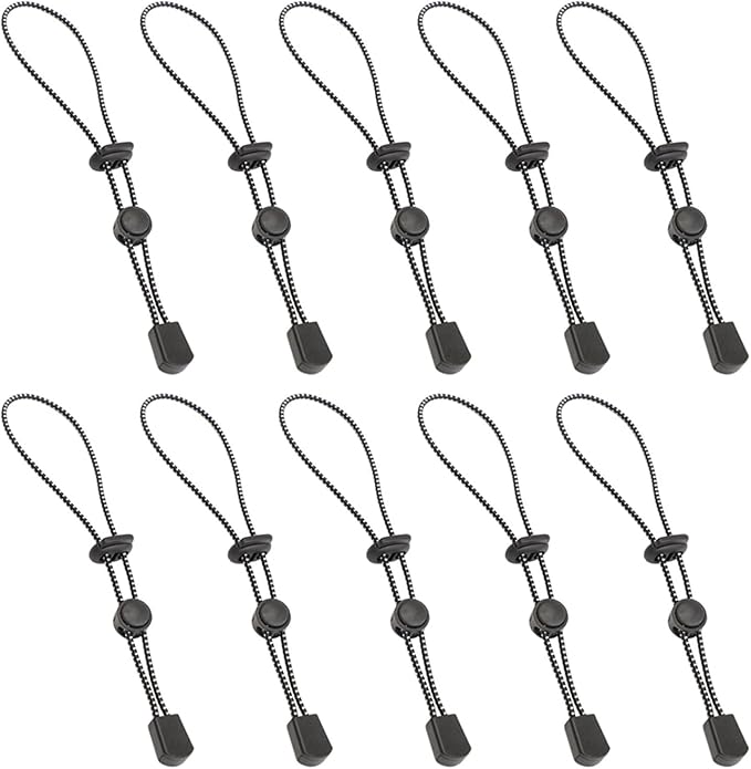 10PCS Adjustable Rope with Clip Elastics Strap and Buckles for Outdoor Shelter Setups Backpacking Storage Solution Camping Bungees Tie Down Rope