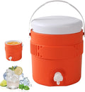 1 Gallon Portable Sports Cooler Water Drink Beverage Dispenser, Insulated Cooler Water Drink Dispenser with Spout Handle, Water Jug Cooler Dispenser for Outdoor Activities Fishing Camping (Orange)