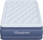 Beautyrest Supreme Air, Twin Size Air Mattress with Built-in Pump, Raised Inflatable Bed for Adults, Puncture-Resistant Vinyl, Auto Shut-Off, 650lb Support, Guest Bed, Camping Airbed, 3-Year Warranty