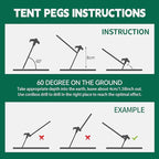 20 Pack 8" Screw in Tent Stakes for Drilling with Hex Heads - Heavy Duty Stainless Steel Tent Pegs/Nails/Spikes, Ground Anchors, Grow in Dark - for Camping, Grassland, Portable Box (Orange)