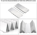 Camp Stove Windscreen, Ohuhu Camping Stove Windscreen 8/10/12 Plates Aluminum Folding Portable Camping Stove Windshield Grill Wind Screen for Camp with Carry Bag for Camping Hiking Picnic Backpacking